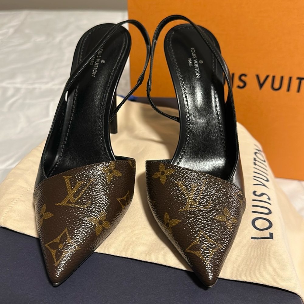 Louis Vuitton Cherie sling back pumps size 37 - Picture 2 of 11